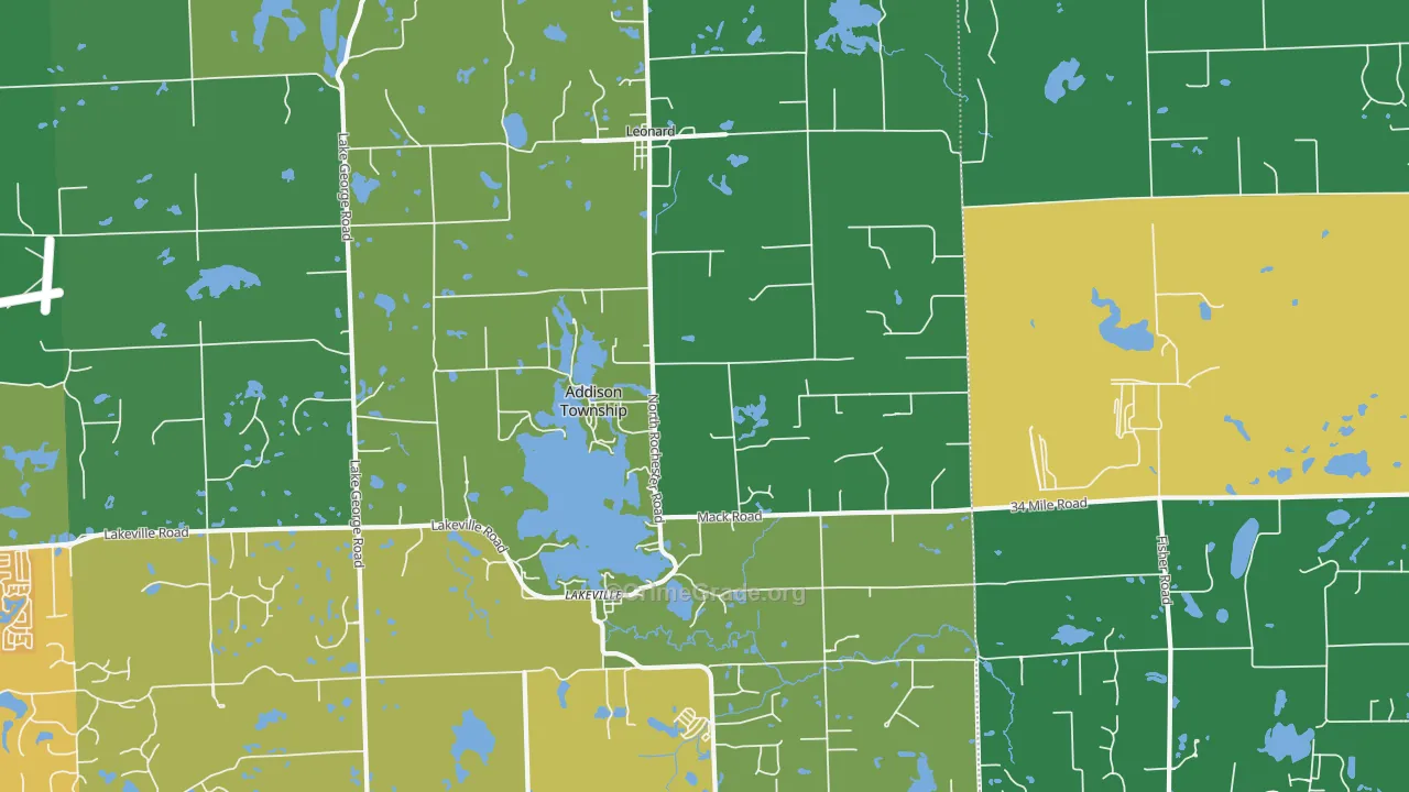 Leonard, MI Map of Assault Rates