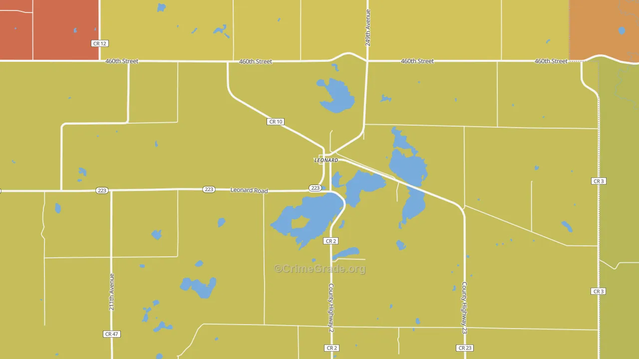 Leonard, MN Map of Assault Rates