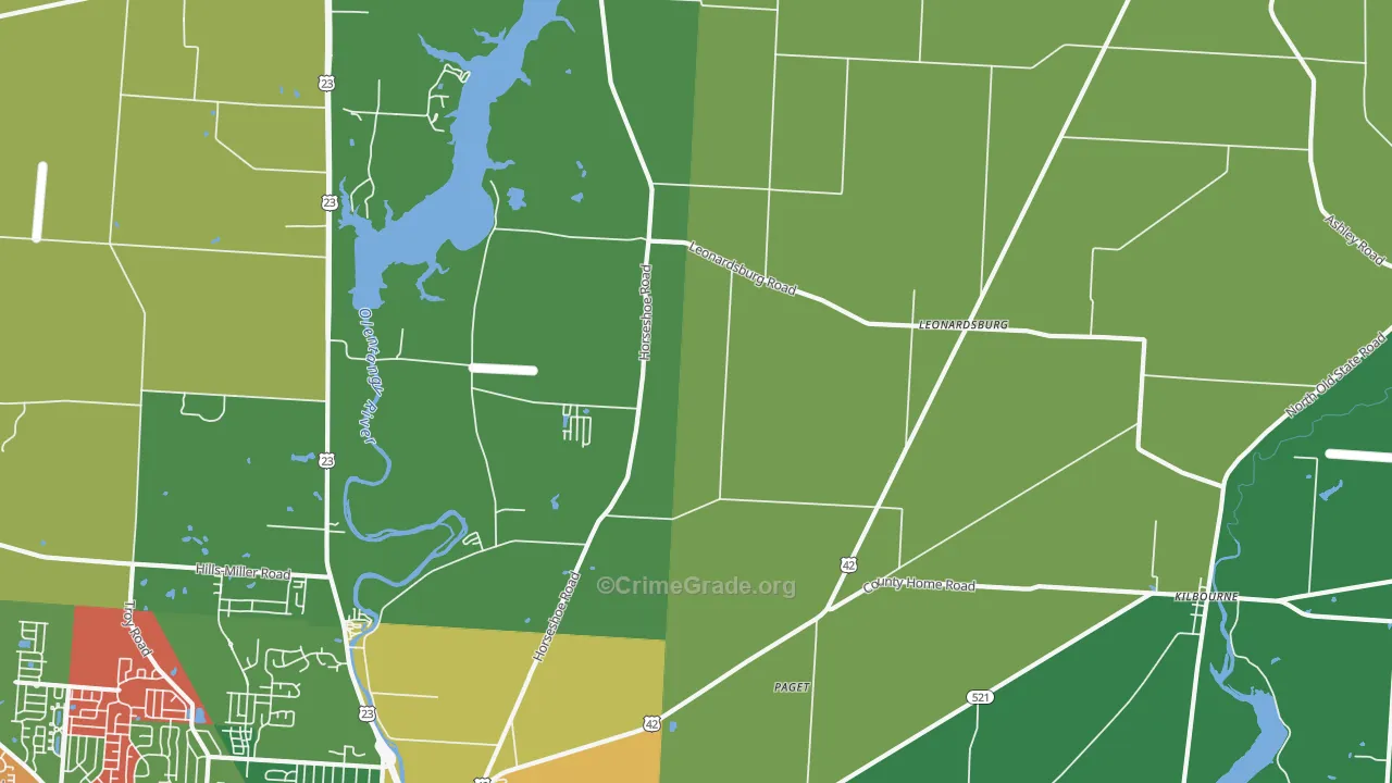 Leonardsburg, OH Map of Assault Rates