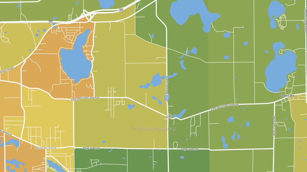 Leoni, MI Map of Assault Rates