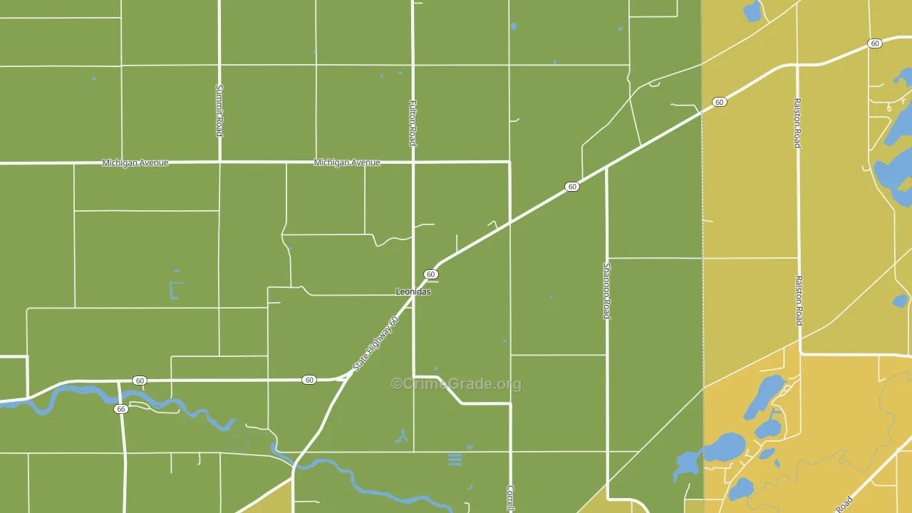 Leonidas, MI Map of Assault Rates