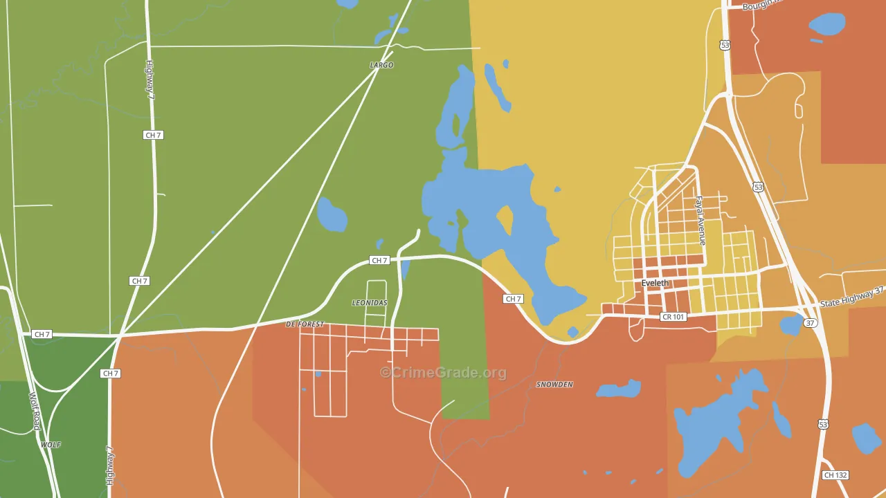 Leonidas, MN Map of Assault Rates