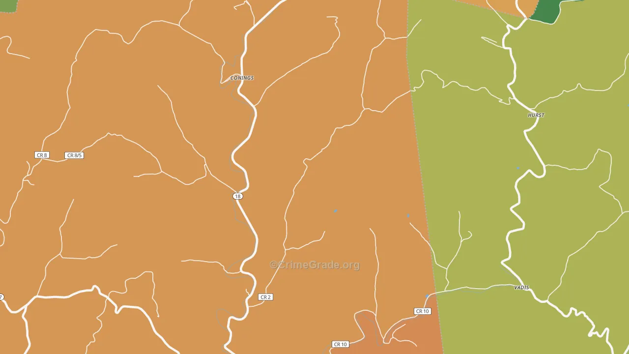 Leopold, WV Map of Assault Rates