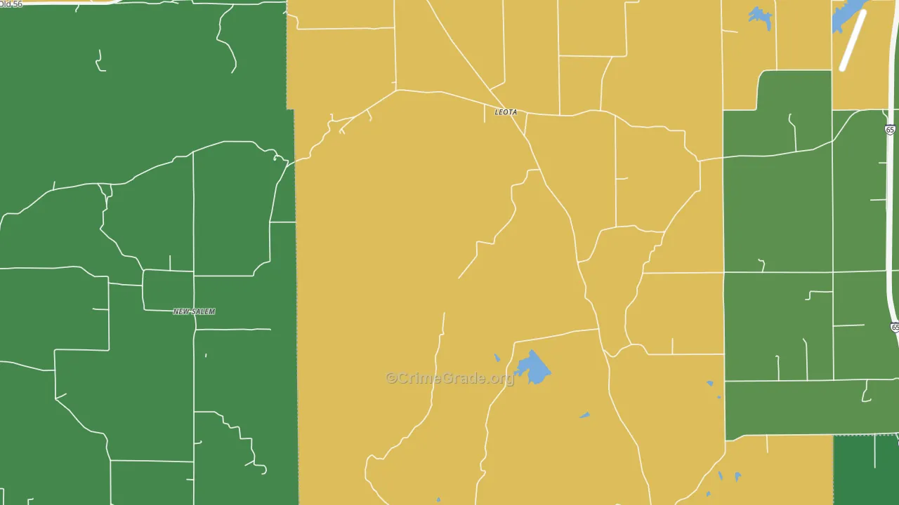 Leota, IN Map of Assault Rates