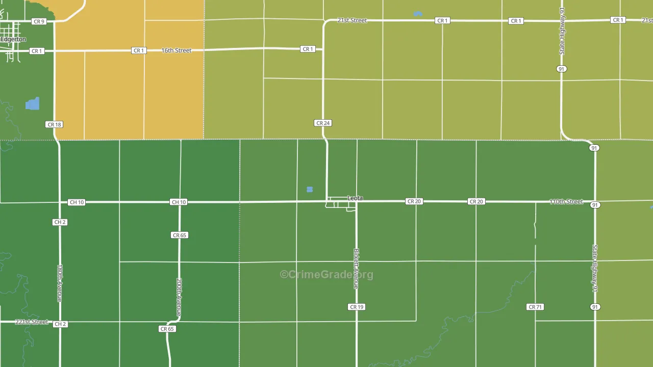 Leota, MN Map of Assault Rates