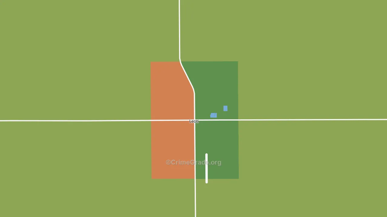 Leoti, KS Map of Assault Rates
