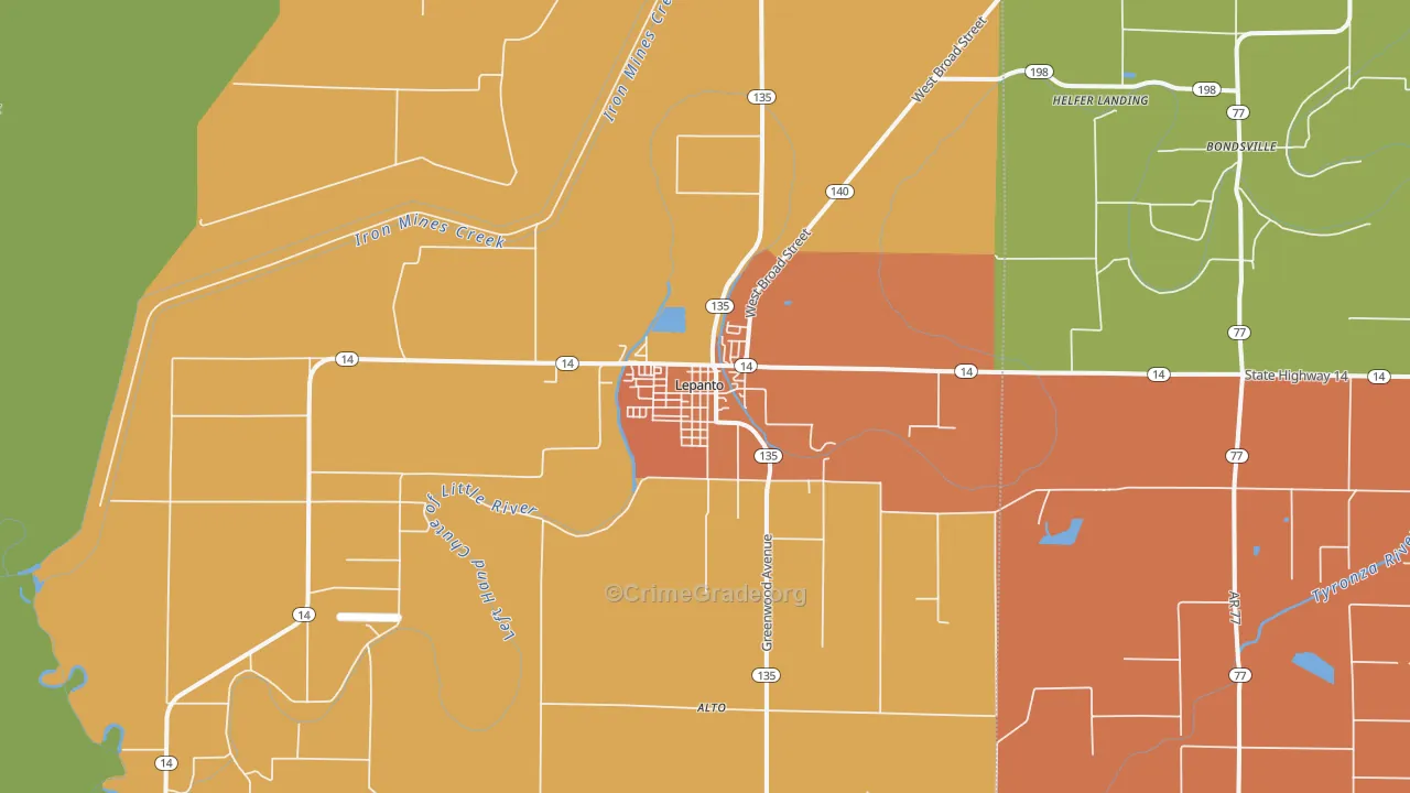 Lepanto, AR Map of Assault Rates