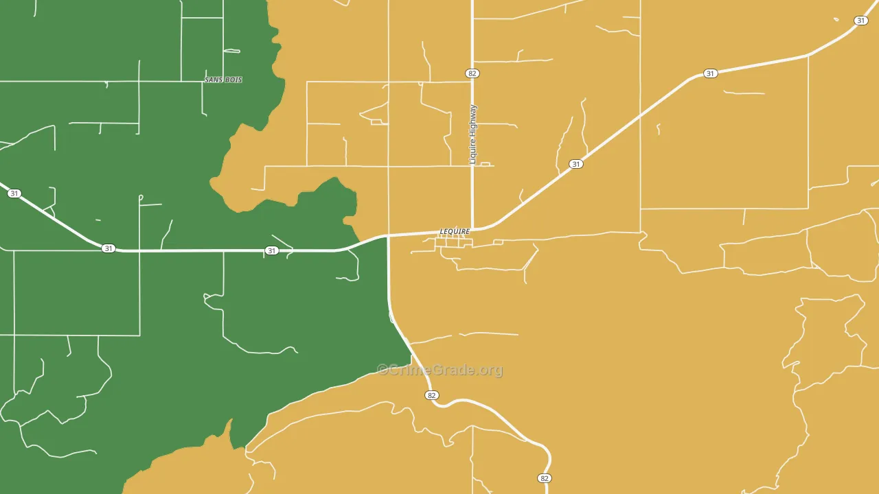 Lequire, OK Map of Assault Rates