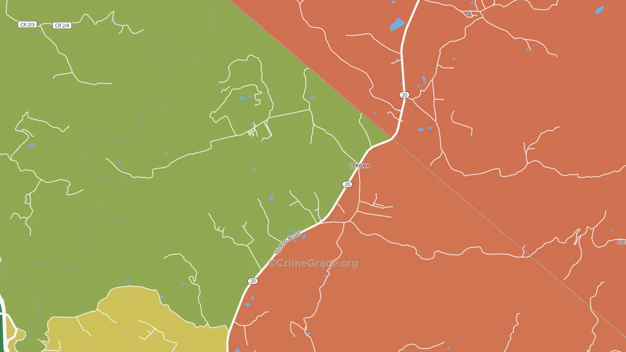 Lerona, WV Map of Assault Rates