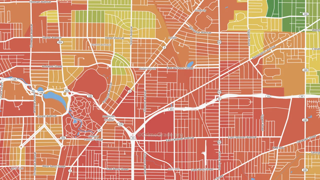 Leroy, Buffalo, NY Map of Assault Rates
