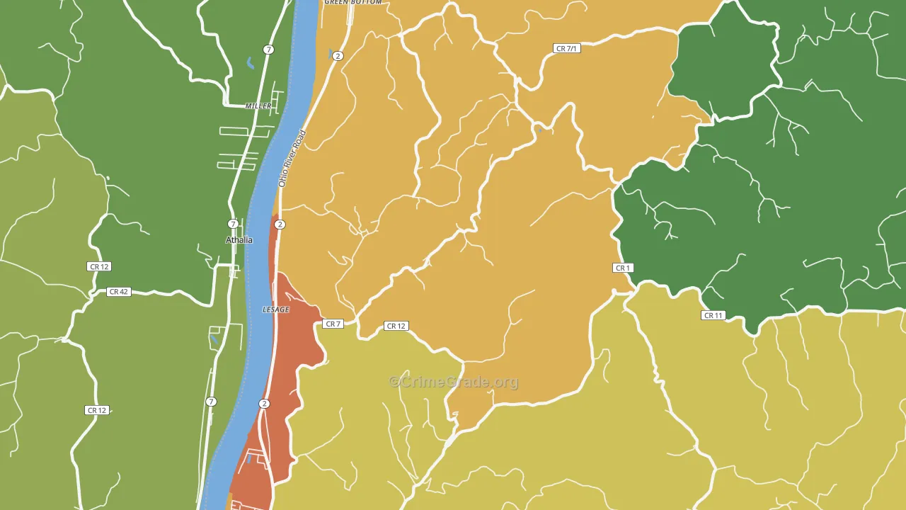 Lesage, WV Map of Assault Rates