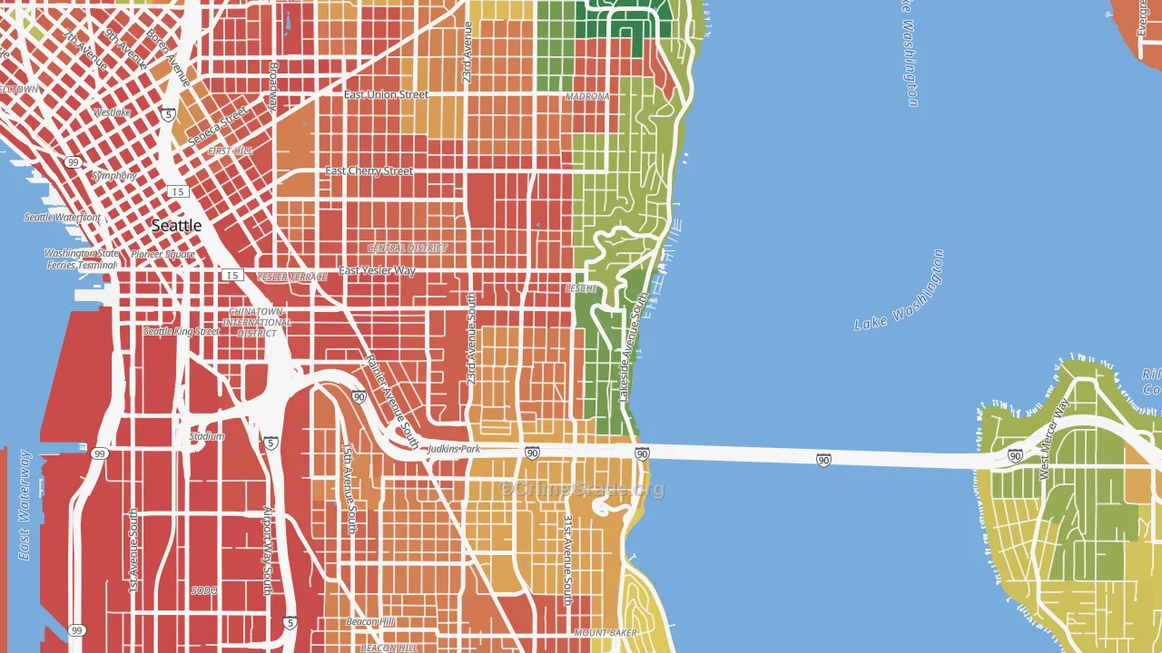Leschi, Seattle, WA Map of Assault Rates