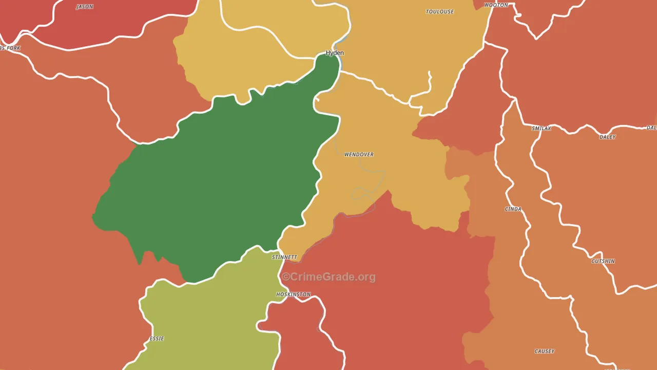 Leslie County, KY Map of Assault Rates