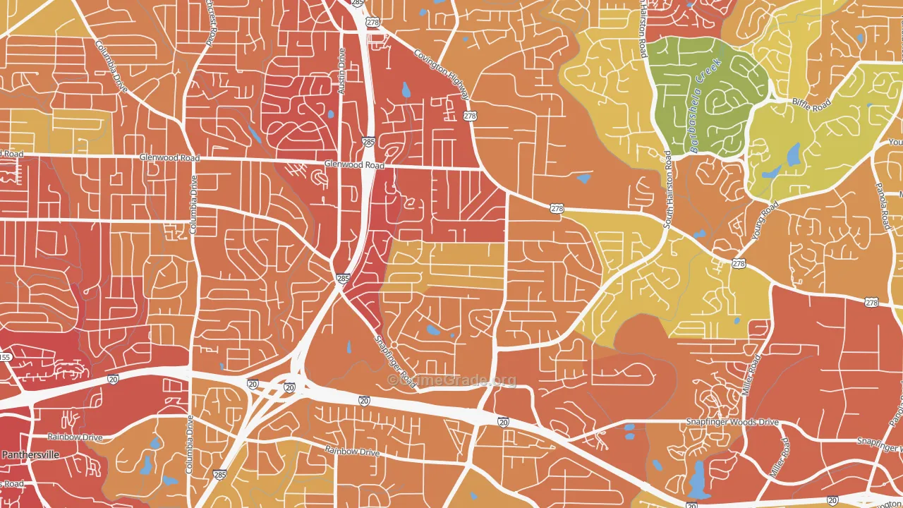 Leslie, Decatur, GA Map of Assault Rates