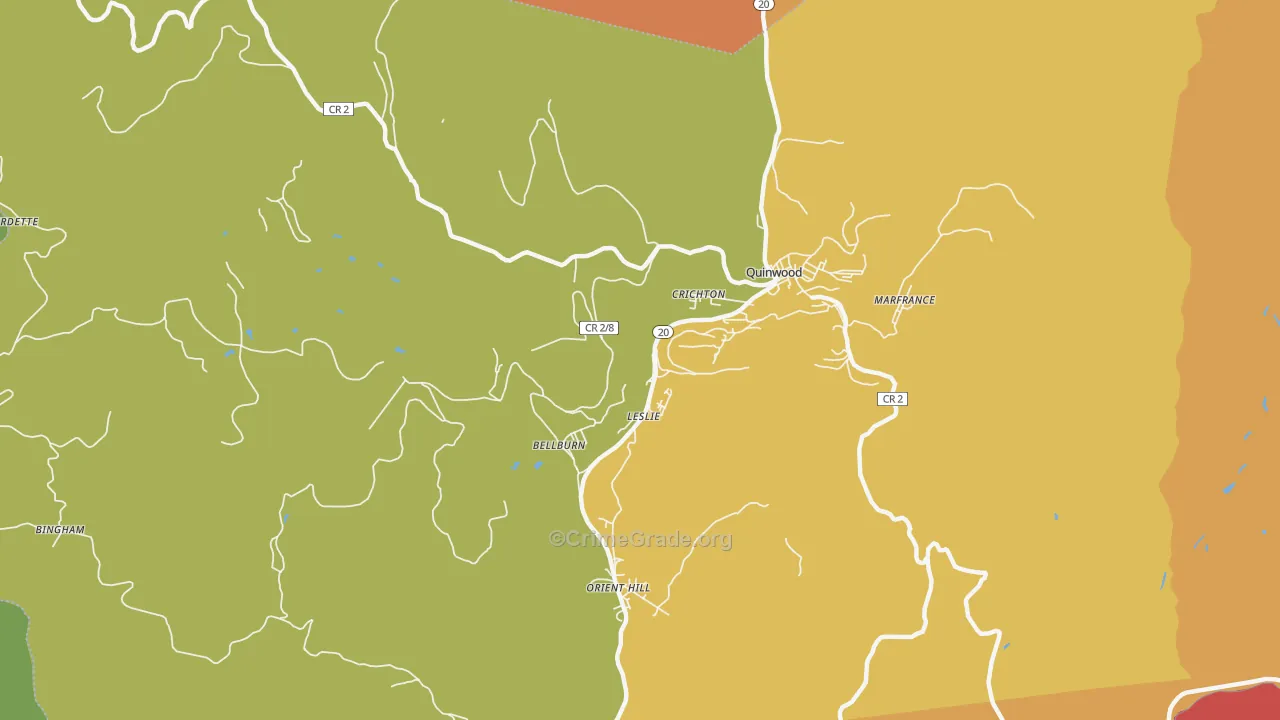 Leslie, WV Map of Assault Rates