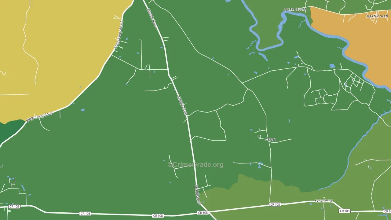 Lessie, FL Map of Assault Rates