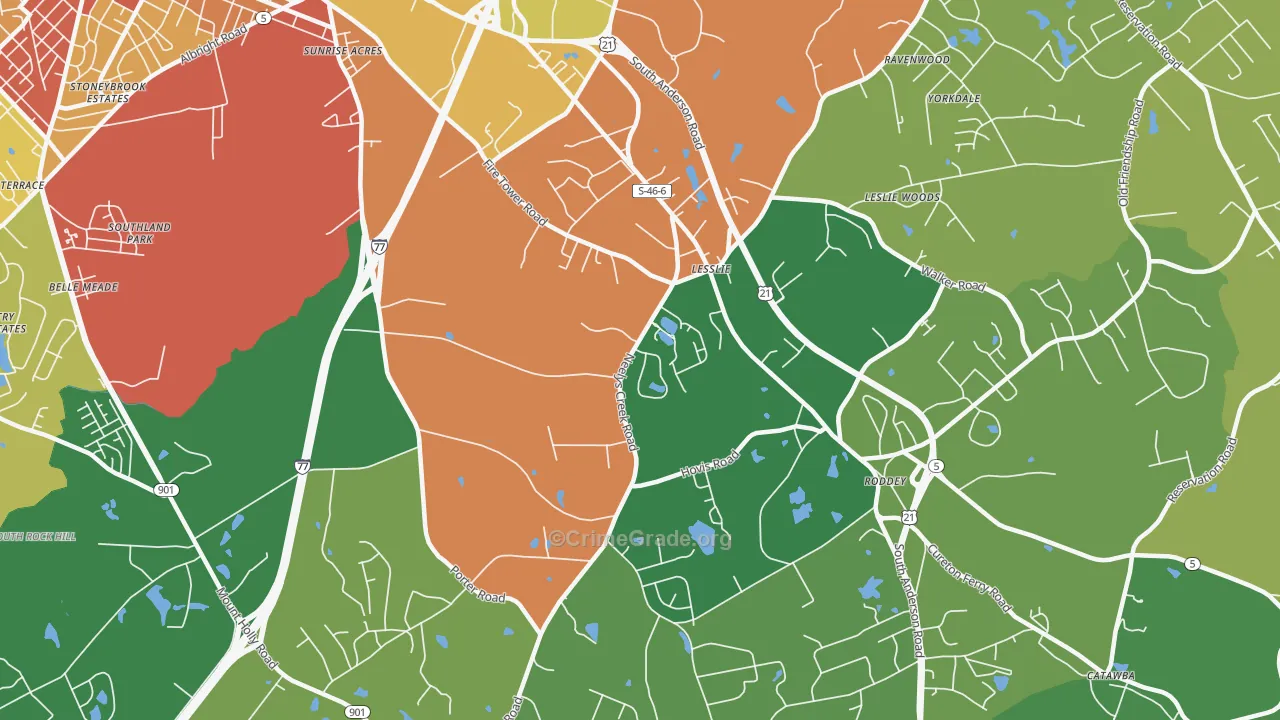 Lesslie, SC Map of Assault Rates