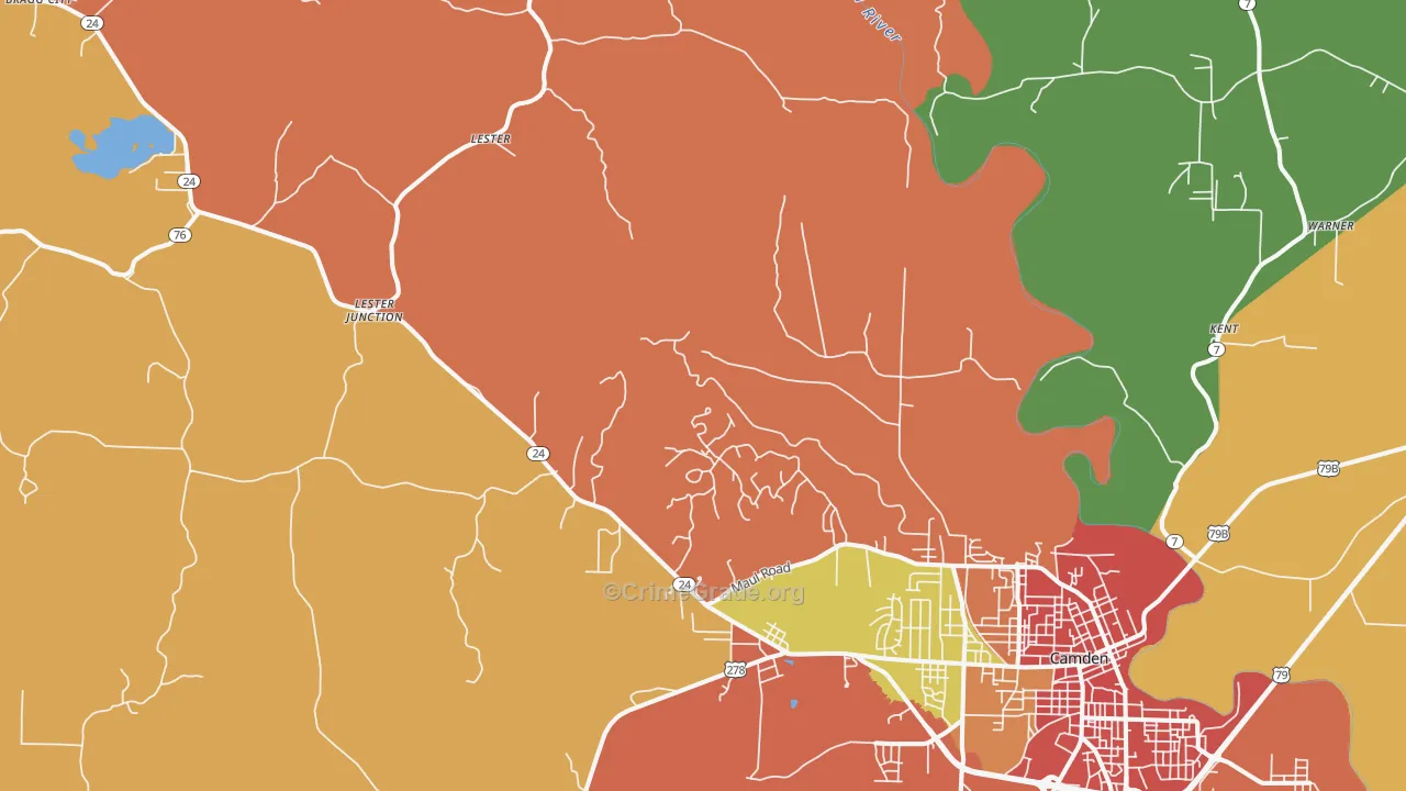 Lester, AR Map of Assault Rates