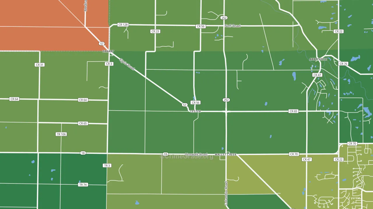Lester, OH Map of Assault Rates