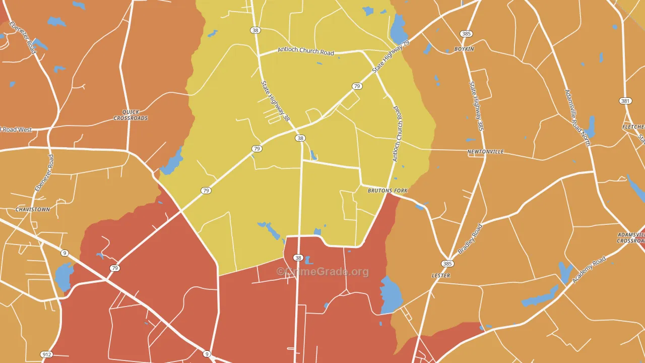 Lester, SC Map of Assault Rates
