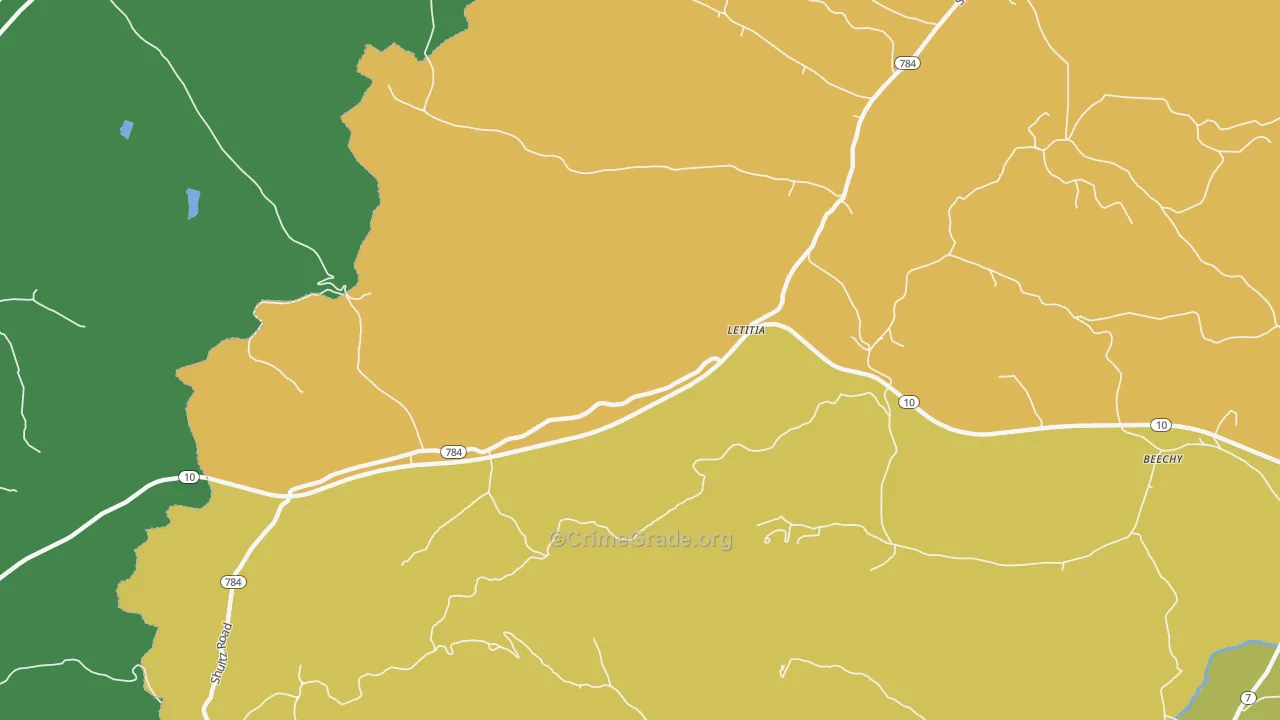 Letitia, KY Map of Assault Rates