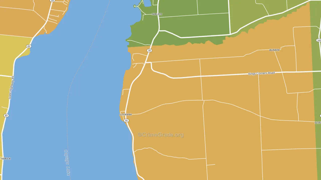 Levanna, NY Map of Assault Rates