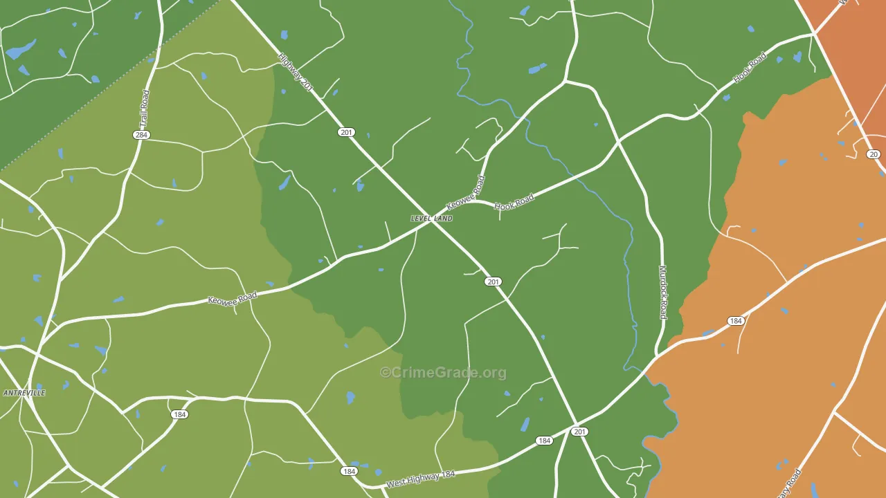 Level Land, SC Map of Assault Rates