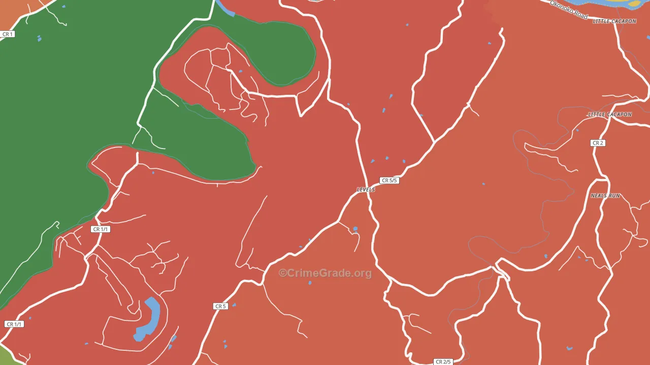 Levels, WV Map of Assault Rates
