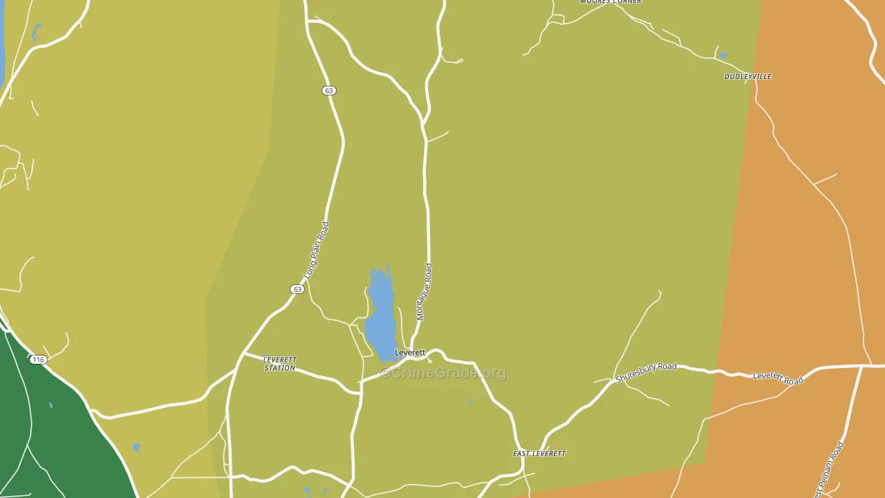 Leverett, MA Map of Assault Rates