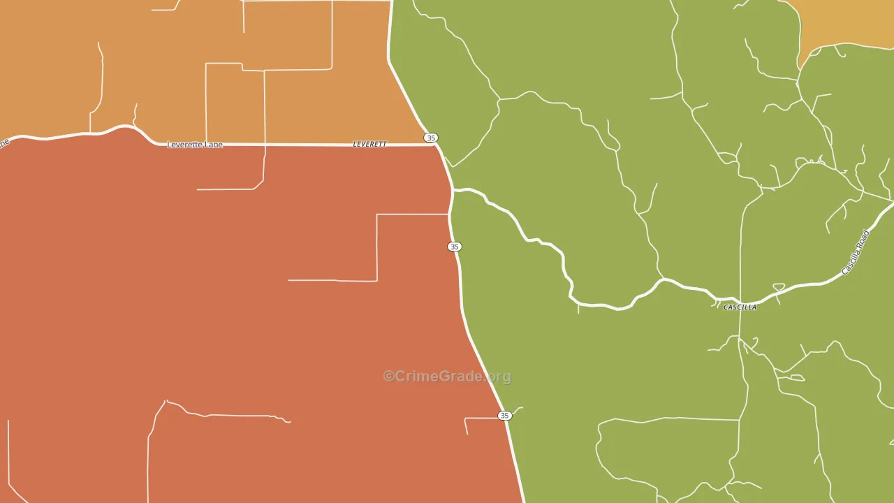 Leverett, MS Map of Assault Rates