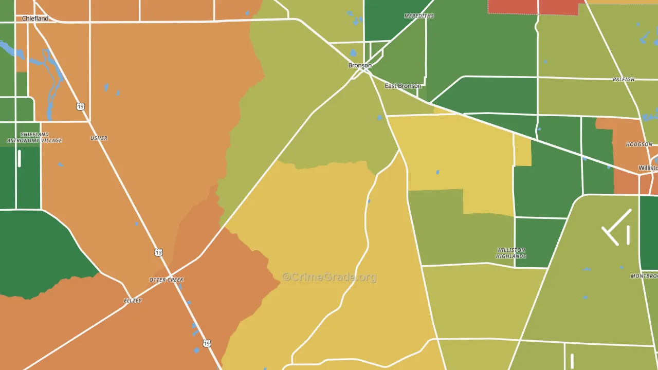 Levy County, FL Map of Assault Rates