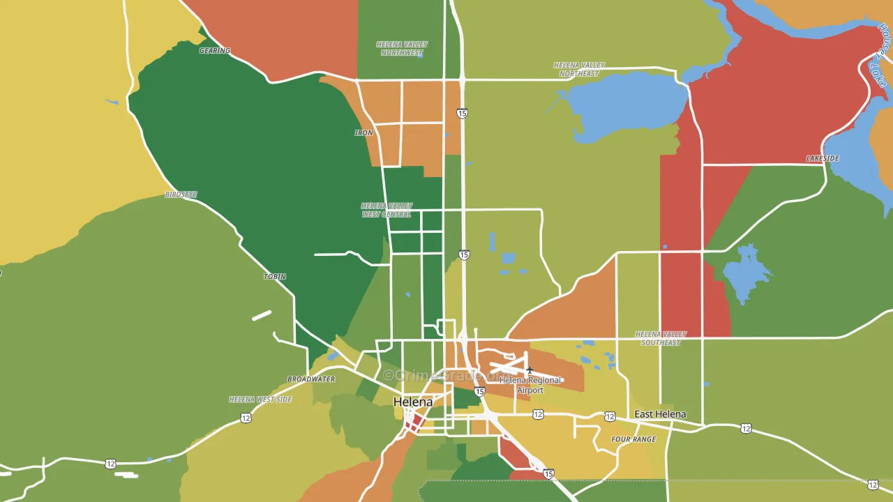 Lewis and Clark County, MT Map of Assault Rates