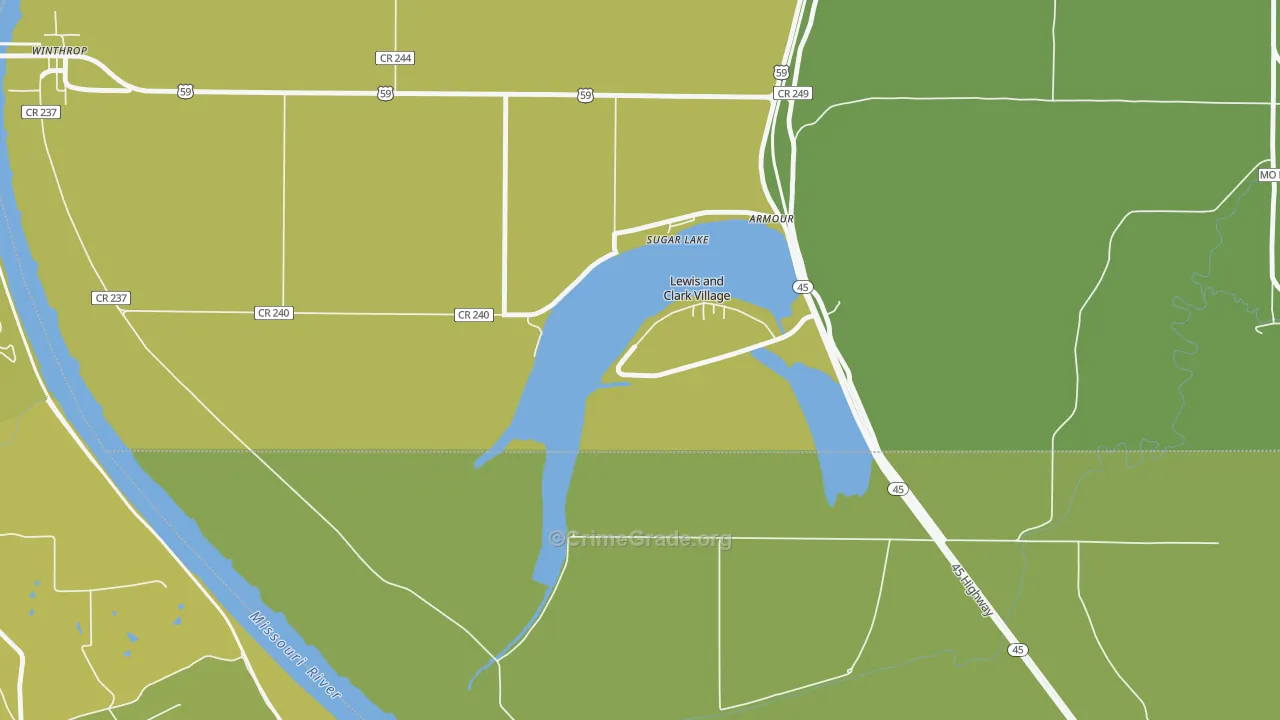 Lewis and Clark Village, MO Map of Assault Rates