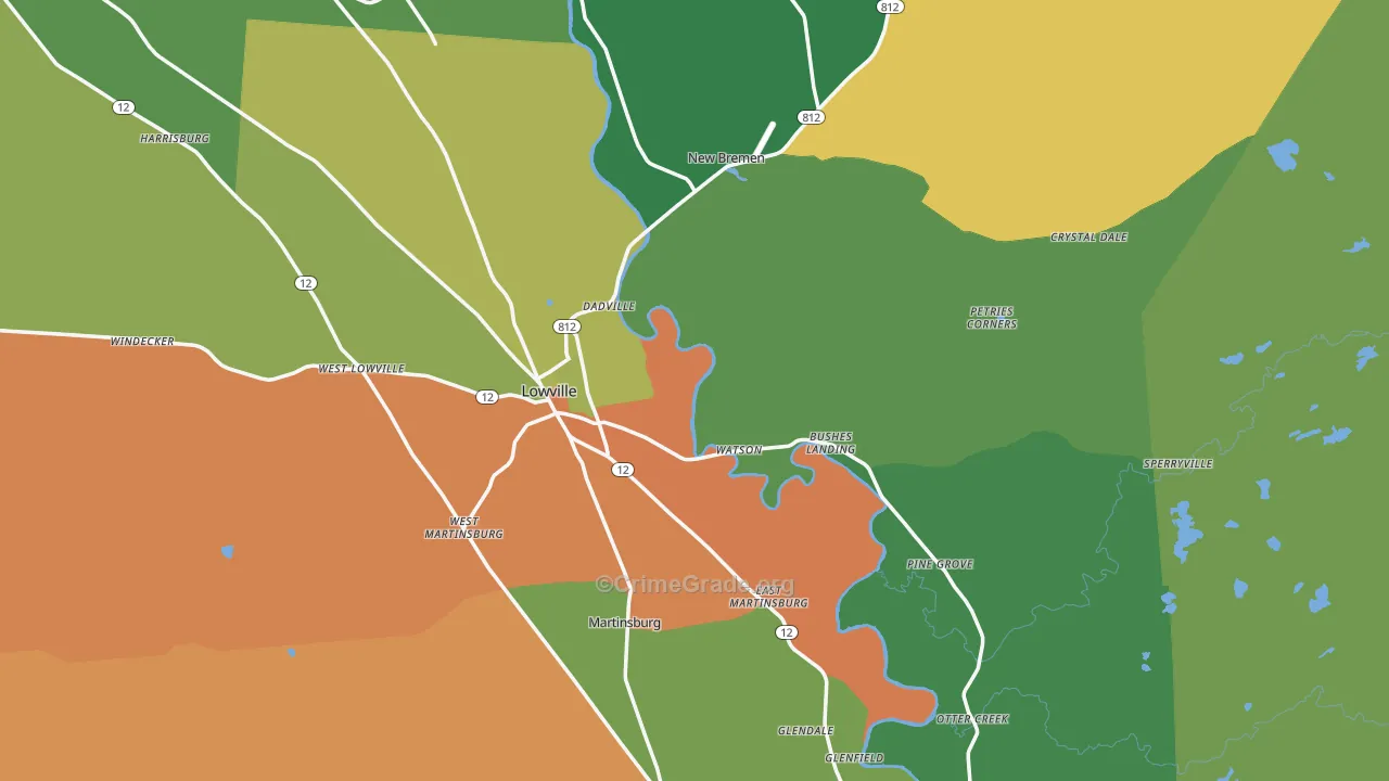 Lewis County, NY Map of Assault Rates