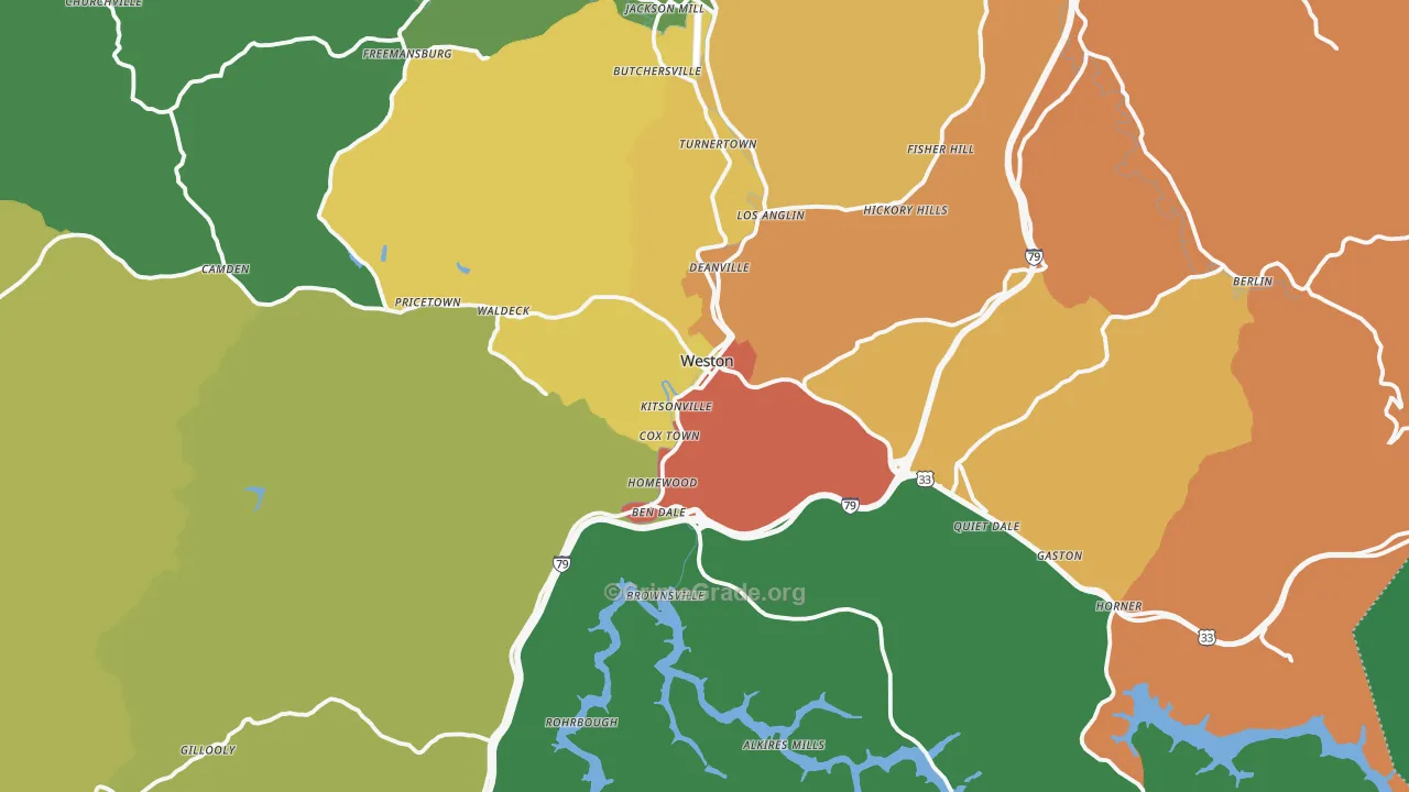 Lewis County, WV Map of Assault Rates