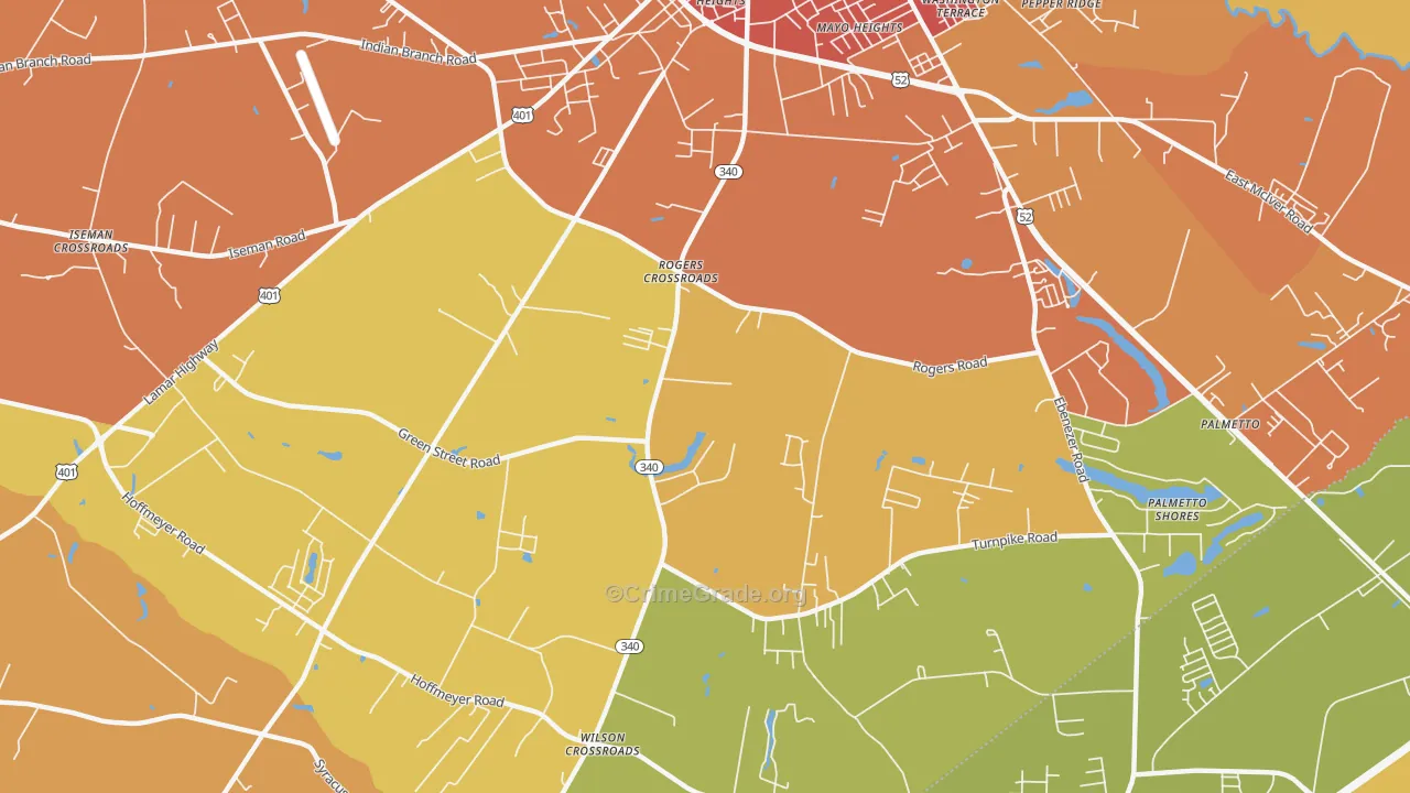 Lewis Crossroads, SC Map of Assault Rates