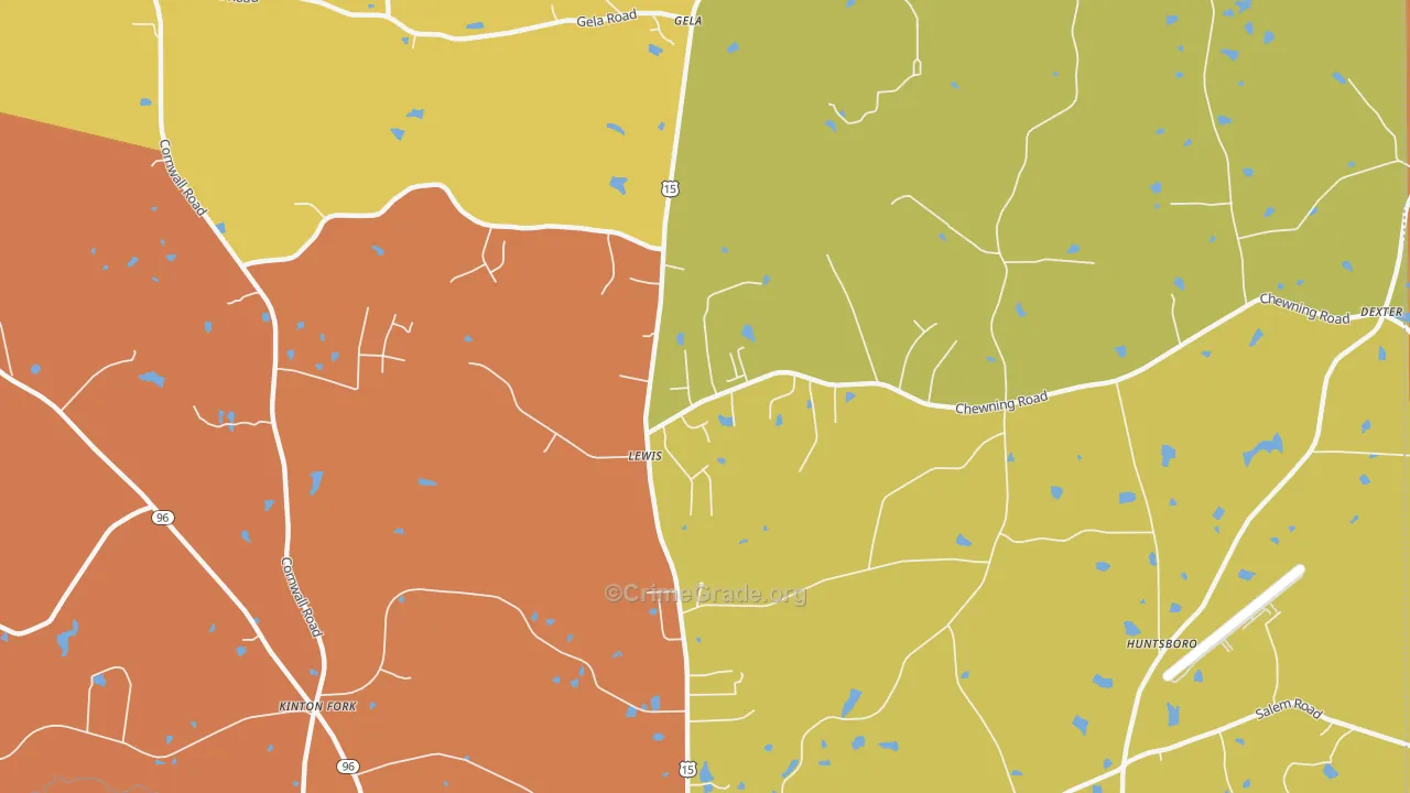 Lewis, NC Map of Assault Rates
