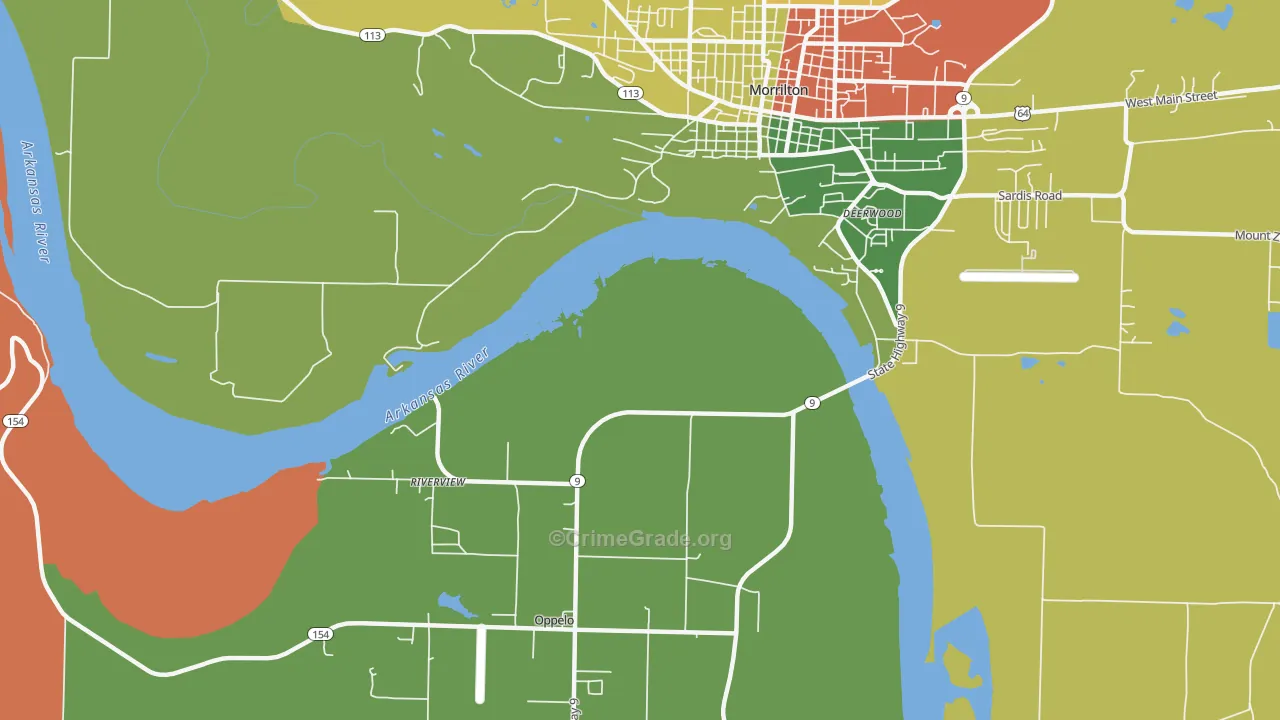 Lewisburg, AR Map of Assault Rates