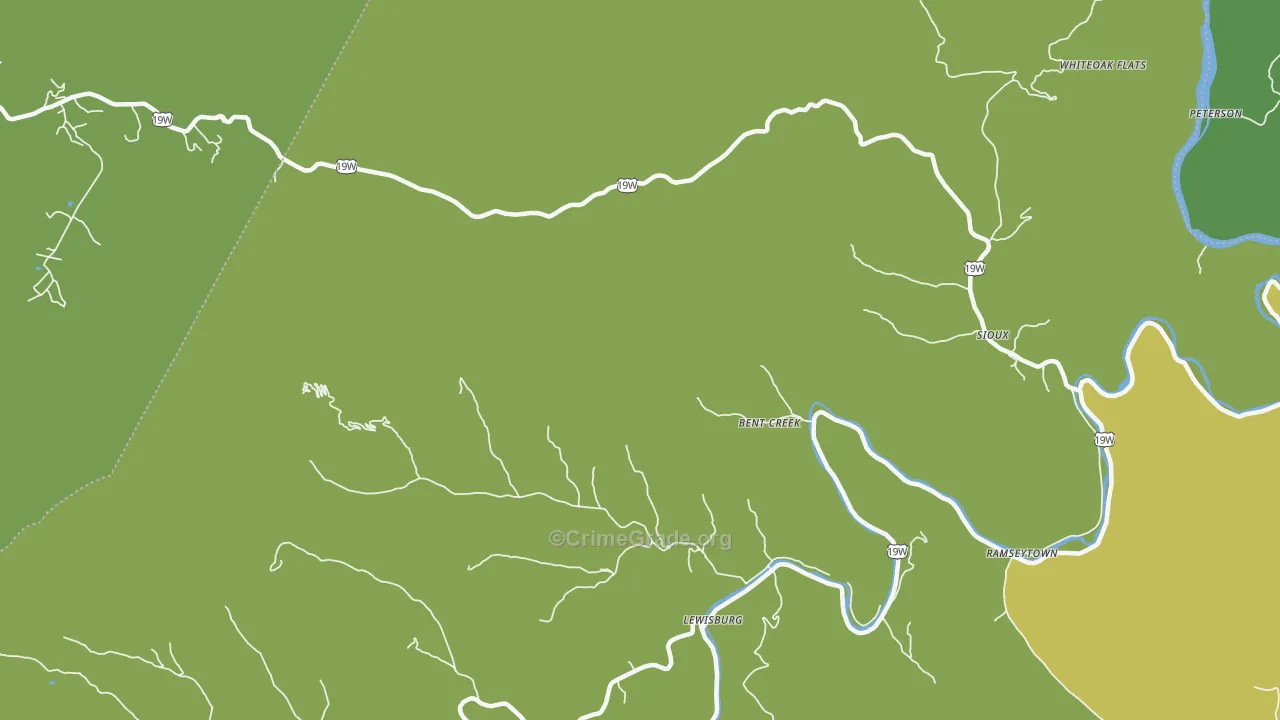 Lewisburg, NC Map of Assault Rates