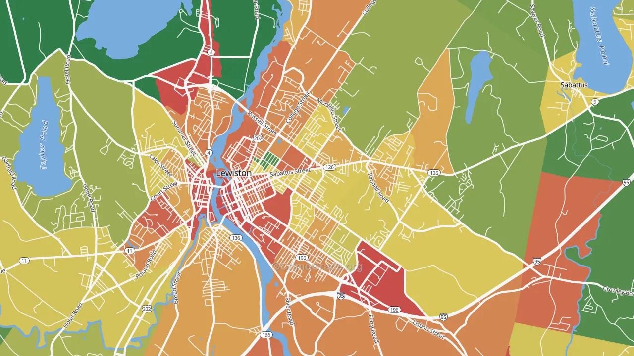 Lewiston, ME Map of Assault Rates