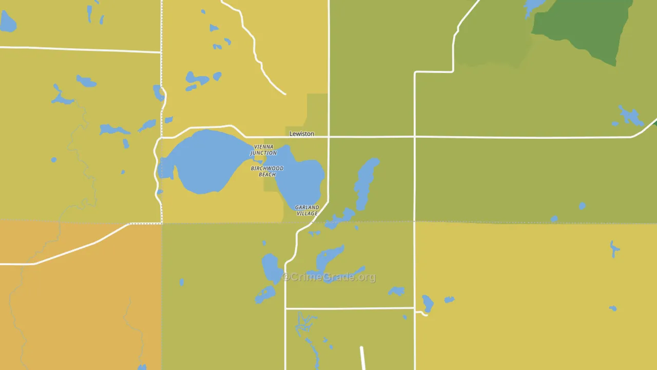 Lewiston, MI Map of Assault Rates