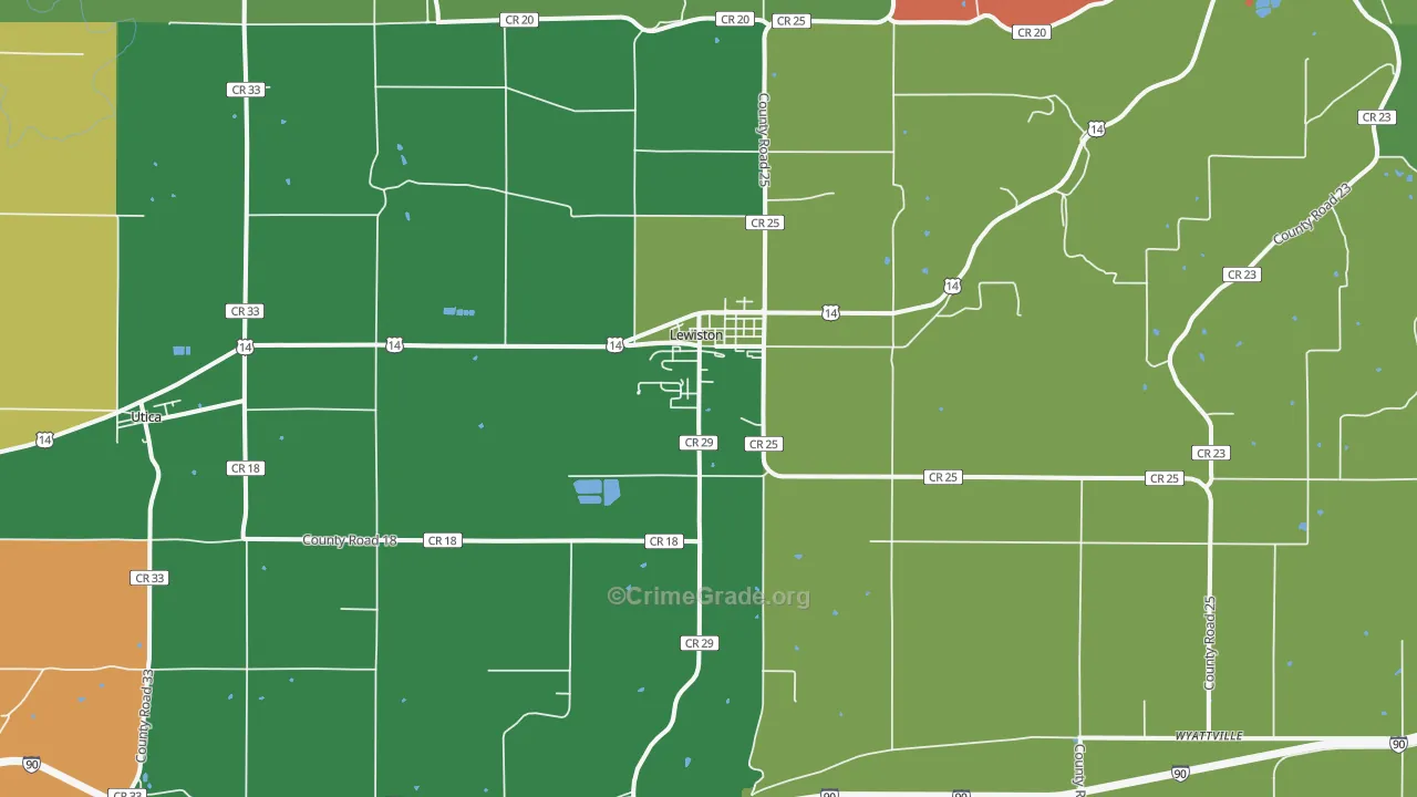 Lewiston, MN Map of Assault Rates