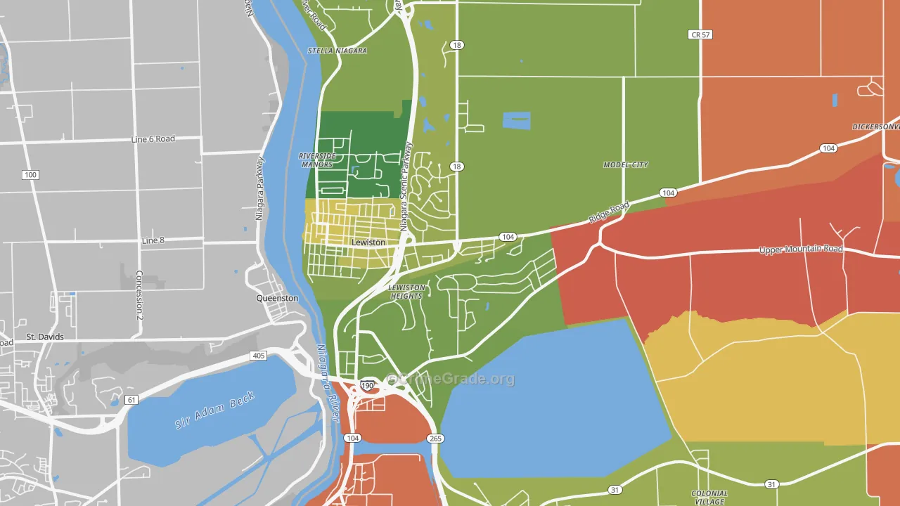 Lewiston, NY Map of Assault Rates
