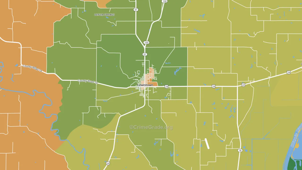 Lewistown, IL Map of Assault Rates