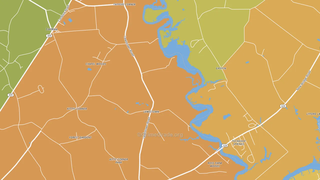 Lewistown, MD Map of Assault Rates