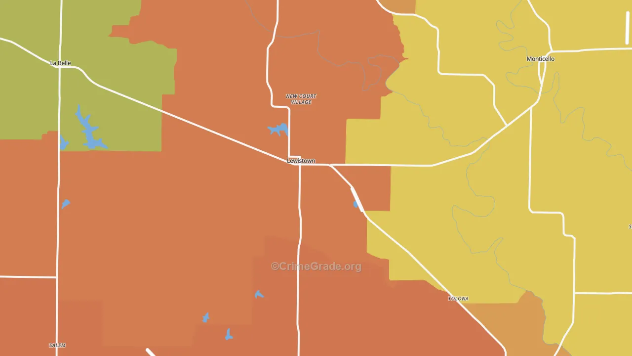 Lewistown, MO Map of Assault Rates
