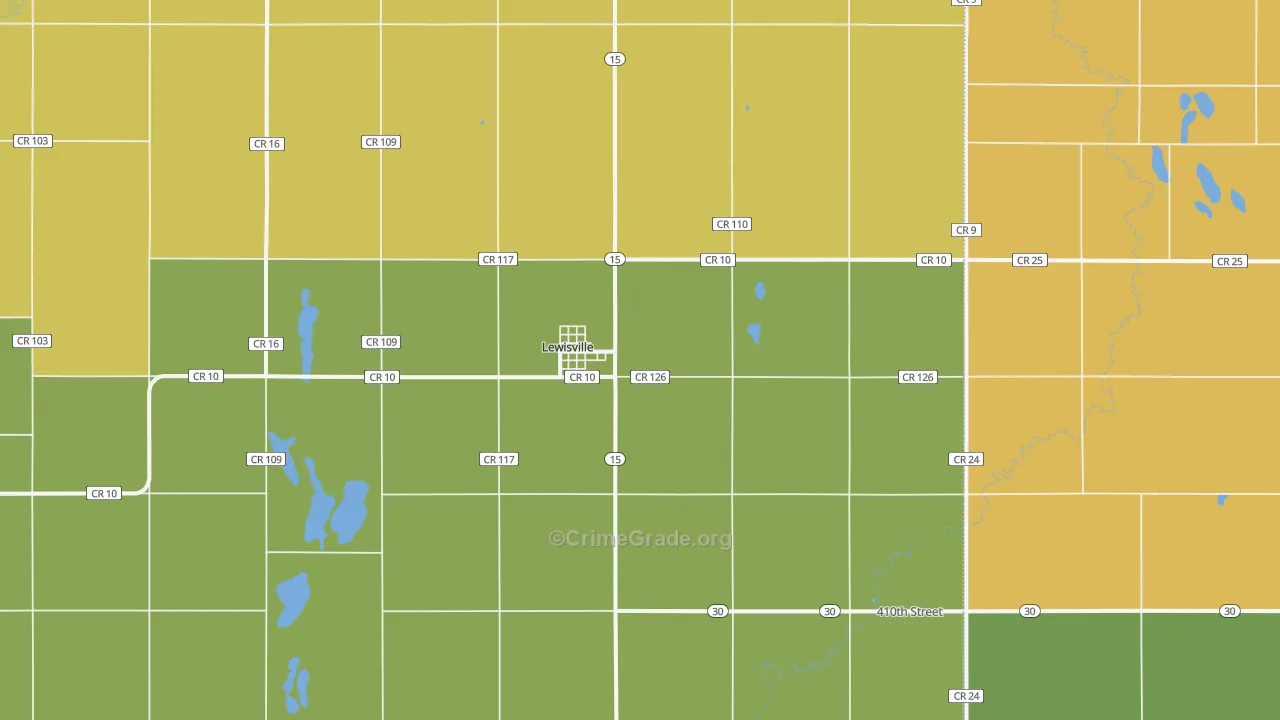 Lewisville, MN Map of Assault Rates