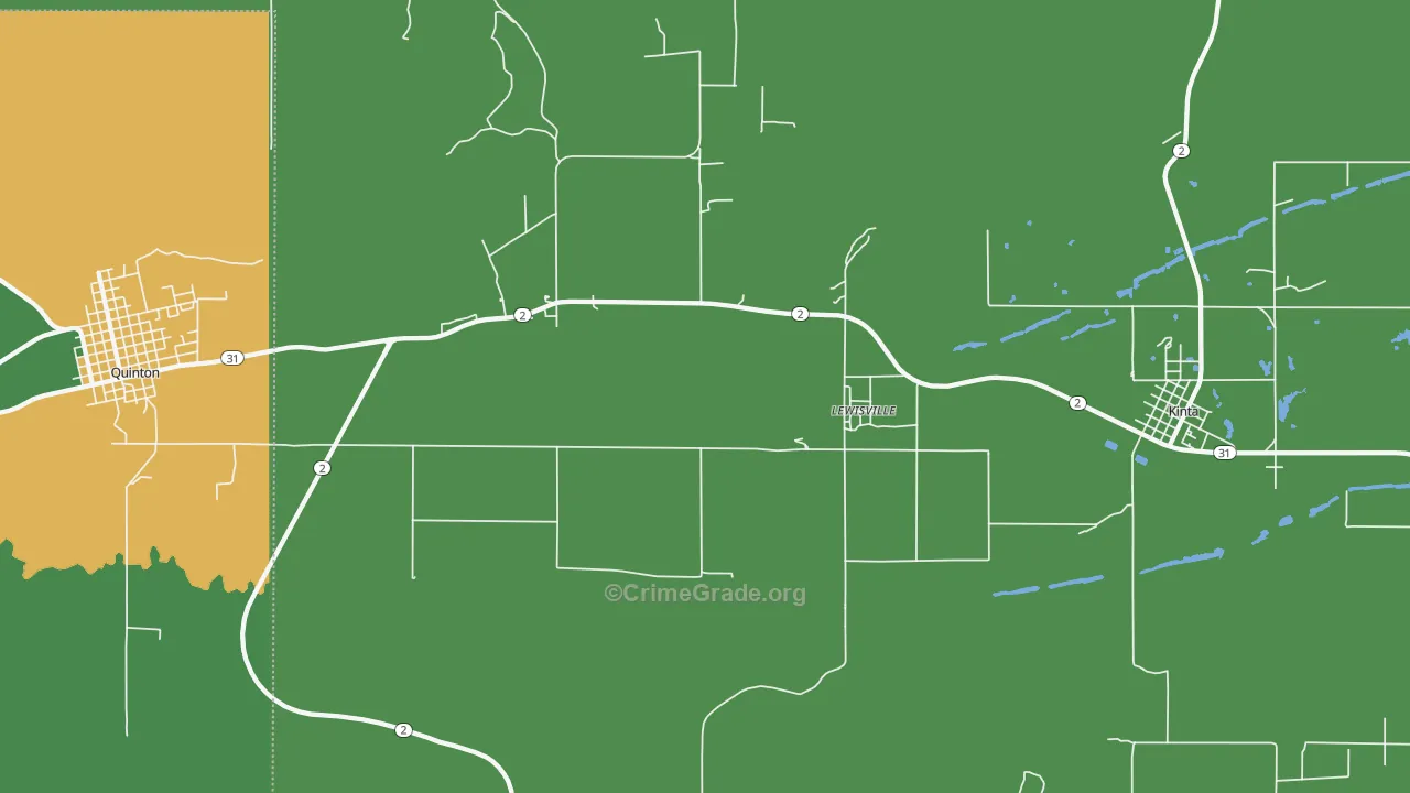 Lewisville, OK Map of Assault Rates