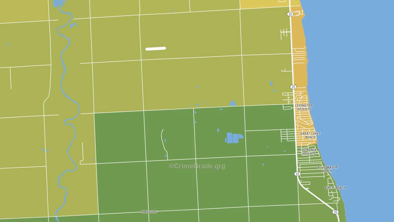 Lexington Heights, MI Map of Assault Rates