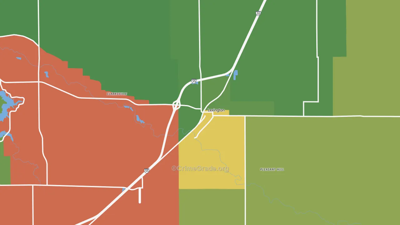 Lexington, IL Map of Assault Rates